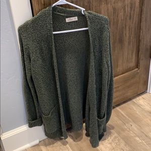 Hollister Army Green Sweater Cardigan